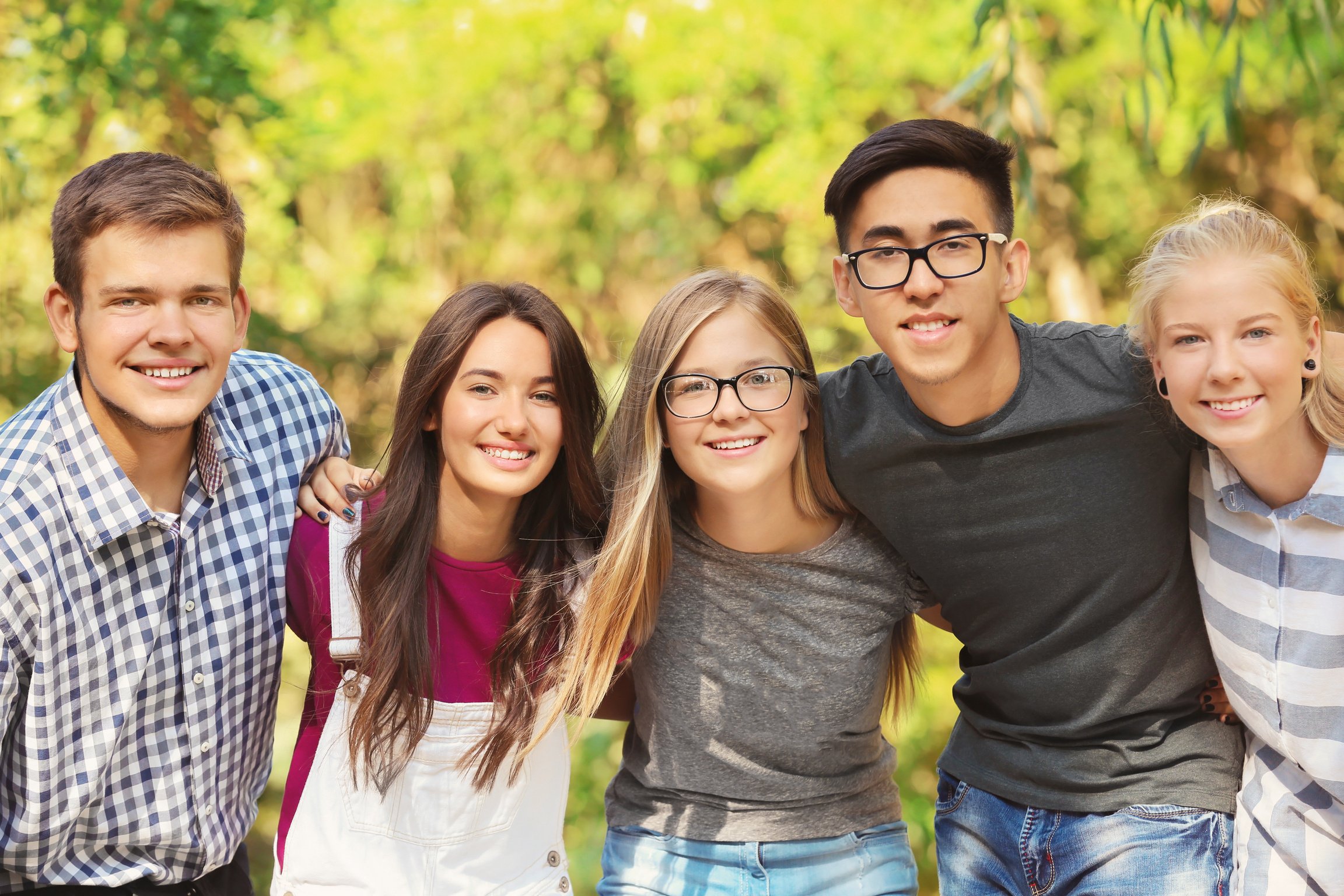 Happy Teenagers Posing Outdoors